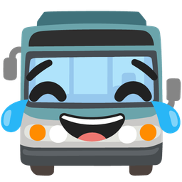 Bus and Face with tears of joy