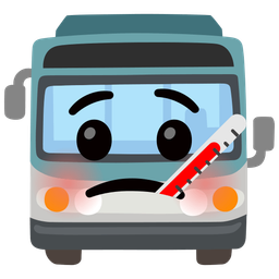 bus and face with thermometer