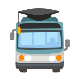 bus and graduation cap