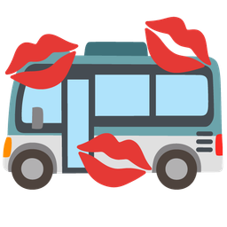 bus and kiss mark