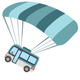 bus and parachute