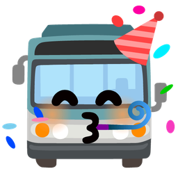 bus and partying face