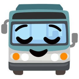 bus and relieved face