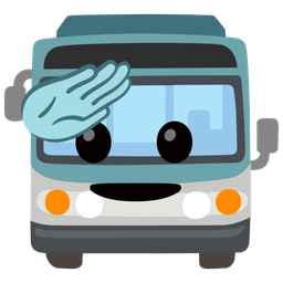 bus and saluting face