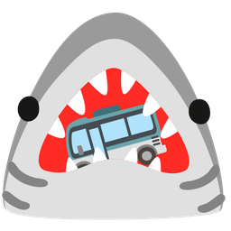 bus and shark