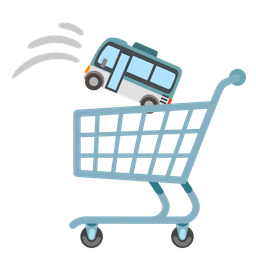 bus and shopping cart