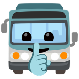 bus and shushing face