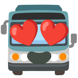 Bus and Smiling face with heart-eyes