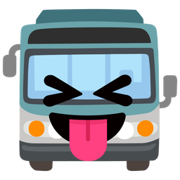 Bus and Squinting face with tongue