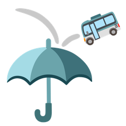 bus and umbrella