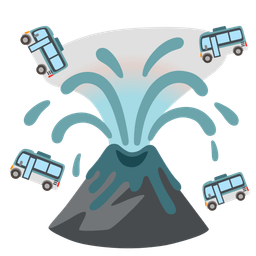 bus and volcano