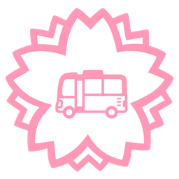 bus and white flower