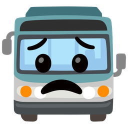 bus and worried face
