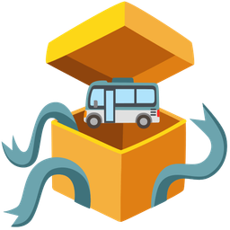 bus and wrapped gift