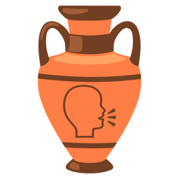 Bust in silhouette and Amphora