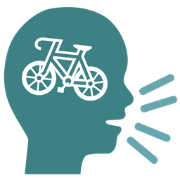 Bust in silhouette and Bicycle