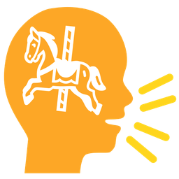 Bust in silhouette and Carousel horse