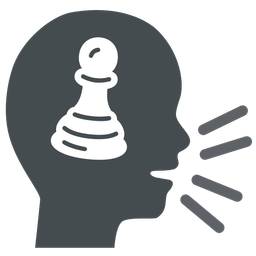 Bust in silhouette and Chess pawn