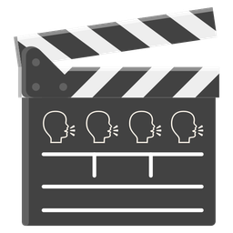 Bust in silhouette and Clapper board