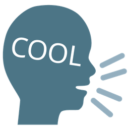 Bust in silhouette and COOL button