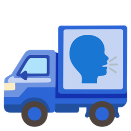 bust in silhouette and delivery truck