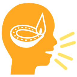 Bust in silhouette and Diya lamp