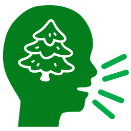 bust in silhouette and evergreen tree