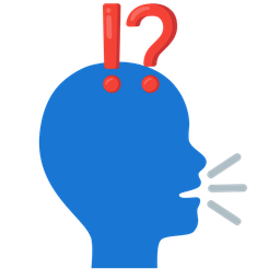 Bust in silhouette and Exclamation question mark