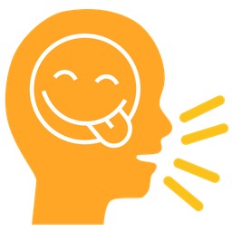 Bust in silhouette and Face savoring food