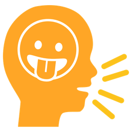 Bust in silhouette and Face with tongue