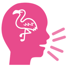 bust in silhouette and flamingo