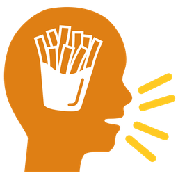 bust in silhouette and french fries