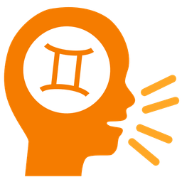 Bust in silhouette and Gemini