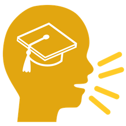 Bust in silhouette and Graduation cap