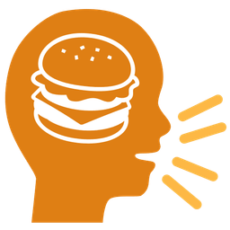 bust in silhouette and hamburger