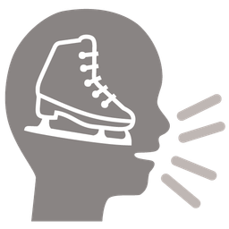 Bust in silhouette and Ice skate