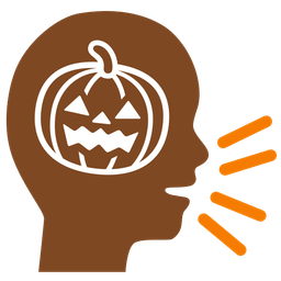 Bust in silhouette and Jack-o-lantern