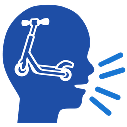 Bust in silhouette and Kick scooter