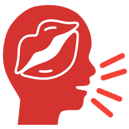 bust in silhouette and kiss mark