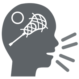 Bust in silhouette and Lacrosse