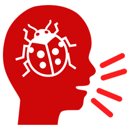 bust in silhouette and lady beetle