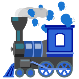 bust in silhouette and locomotive