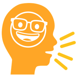 bust in silhouette and nerd face