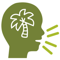 bust in silhouette and palm tree