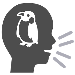 bust in silhouette and penguin