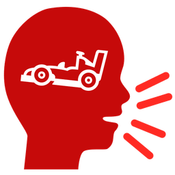 bust in silhouette and racing car