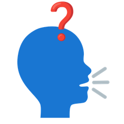 Bust in silhouette and Red question mark