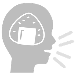 bust in silhouette and rice ball