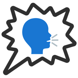 bust in silhouette and right anger bubble