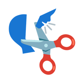 Bust in silhouette and Scissors